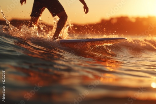 Blurry Surfer Man In The Ocean, Generative AI