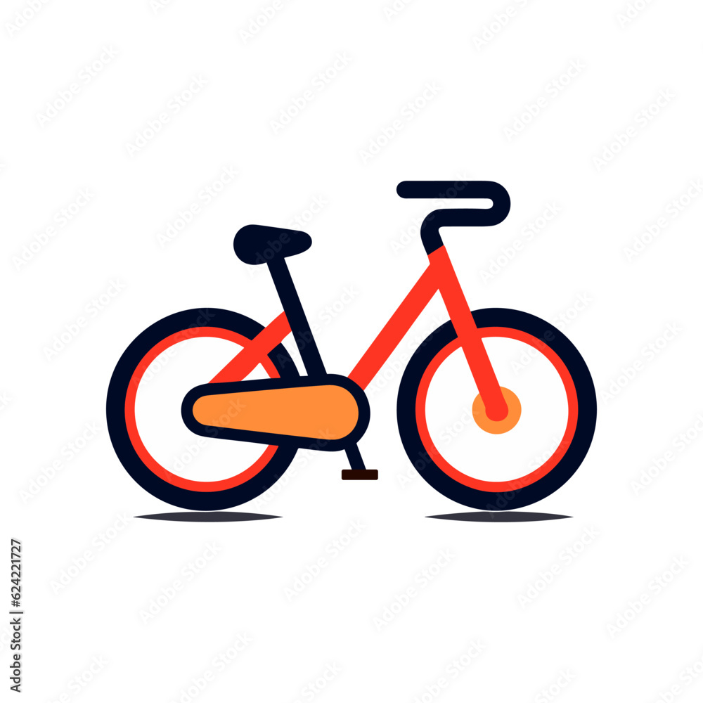 Fototapeta premium Simple bicycle in flat style vector illustration