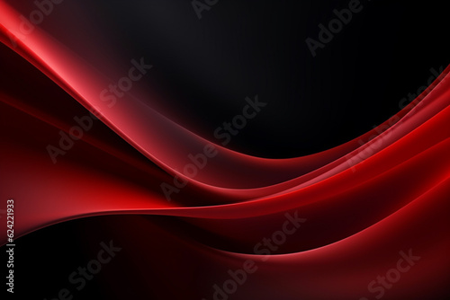 Contrasting blacks and vivid reds, Bold abstract background with space for design, gradient. wave, copy space