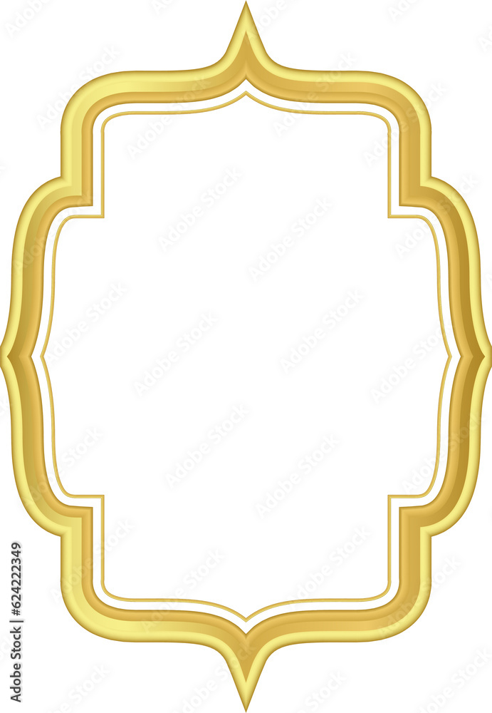luxury islamic golden frame element design