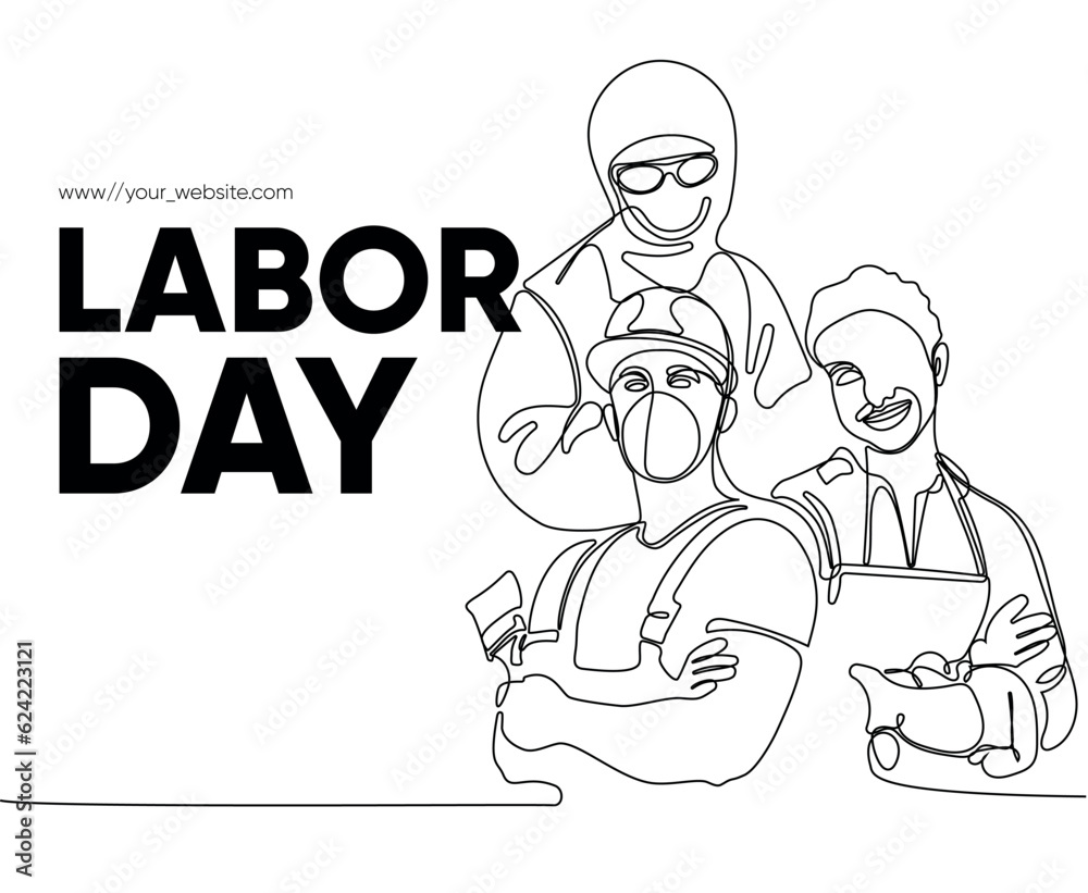 Happy Labour Day simple vector web banner. Set of tools. Lettering Labour Day. Black and white background, banner, poster. Vector illustration Happy Labour Day simple vector web banner. Set of tools. Lettering Labour Day. Black and white background, banner, poster. Vector illustration