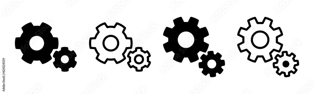 setting Icon set illustration. Cog settings sign and symbol. Gear Sign