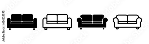 Sofa icon set illustration. sofa sign and symbol. furniture icon