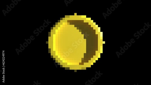 The movement of coins in old game graphics
