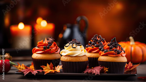 autumn cupcakes with chocolate toppings © ColureME