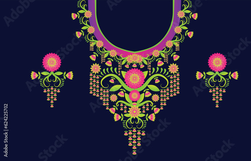 ethnic embroidery for lady neckline