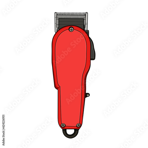 Modern style colorful clippers  art are used for barber shop design. photo