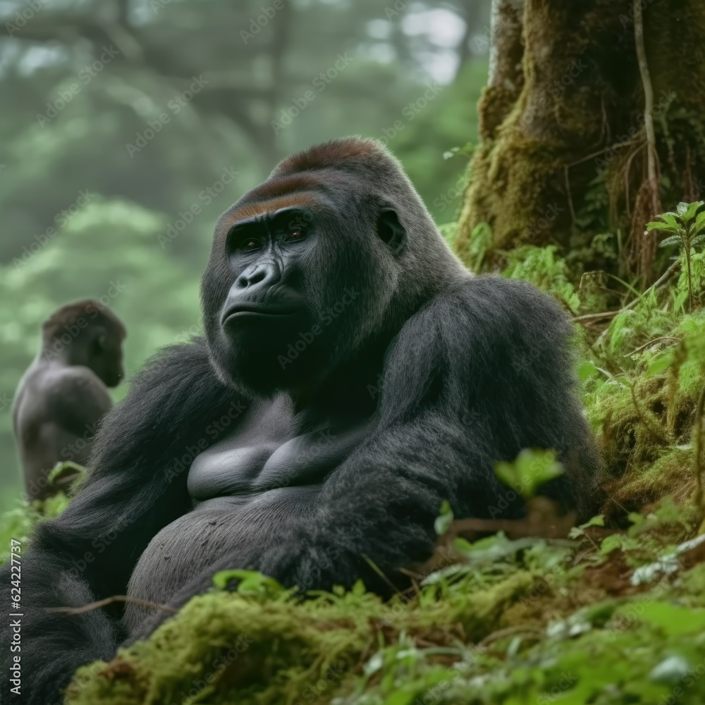 Gorilla, Wildlife Photography, Generative AI Gorilla, Wildlife Photography, Generative AI