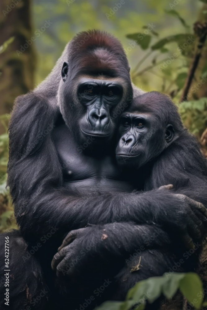 Gorilla, Wildlife Photography, Generative AI