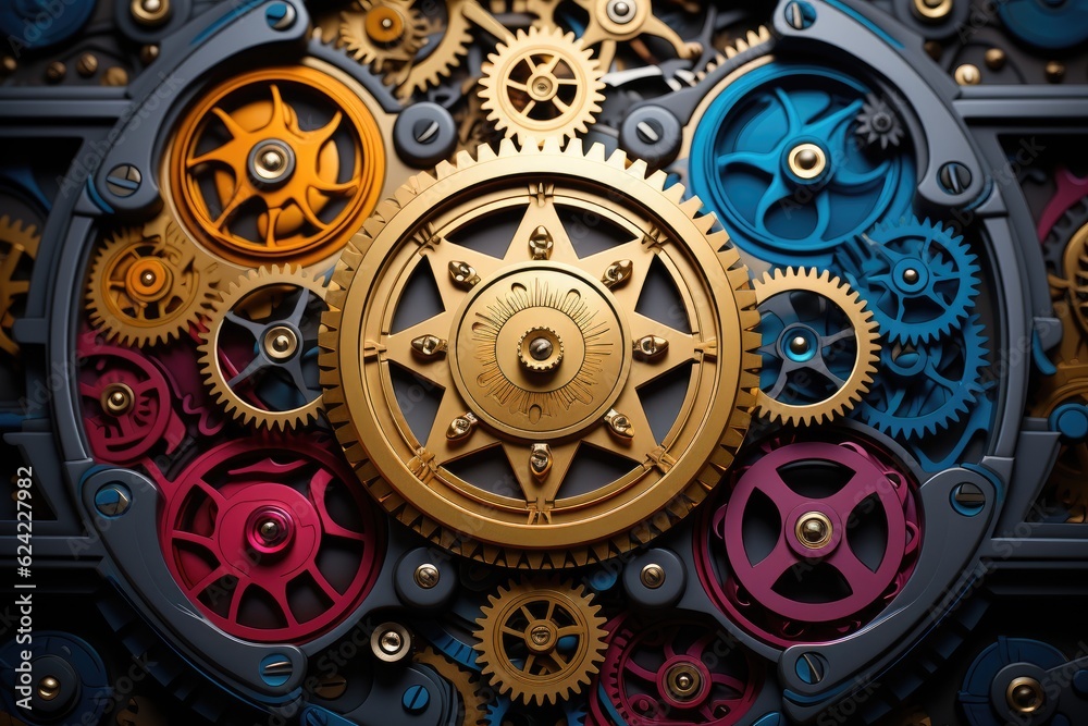 Fototapeta premium Gears and cogs mechanism, Generative AI.