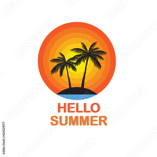 Wallpaper Mural tropical island with palms Torontodigital.ca