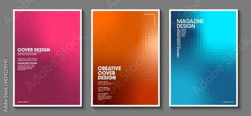 cover set design with abstract blurred multicolor gradient background. Mosaic pattern. Ideas for magazine posters, brochures and posters. Vector, Illustrator, EPS.