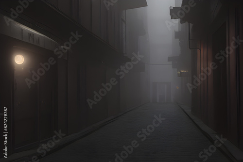 foggy alley Generative AI