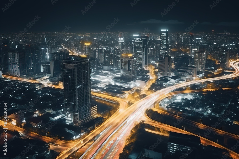 Cityscape timelapse at night