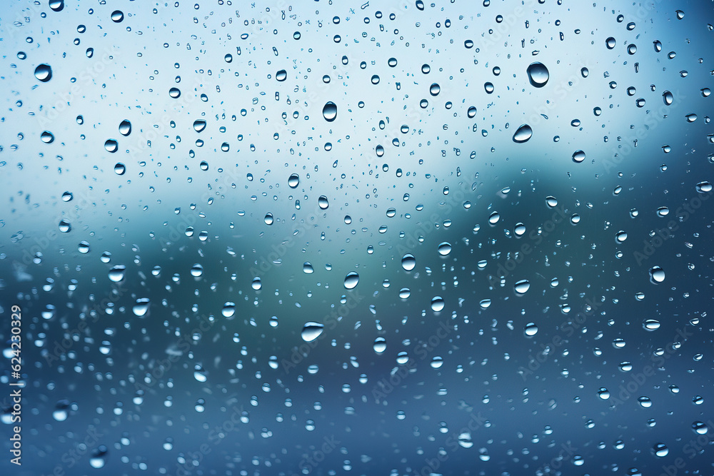 Fototapeta premium Water droplets on glass window