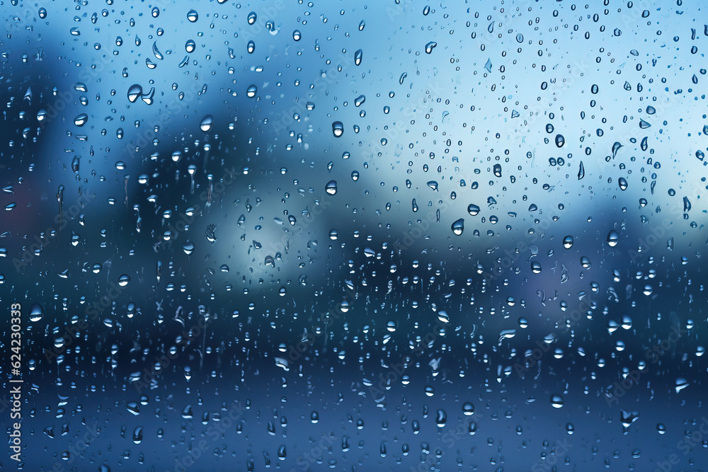 Water droplets on glass window