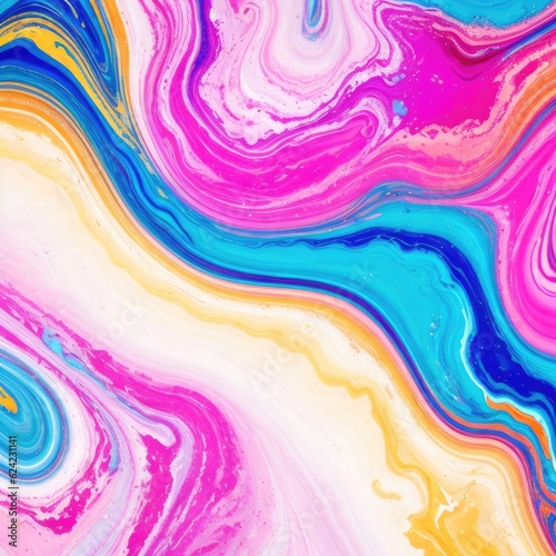 Fluid Art. Abstract colorful background, wallpaper. Mixing paints. Modern art. Marble texture