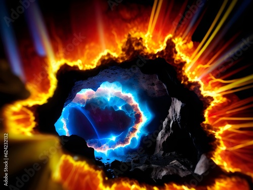 Supernova contained within molten rock