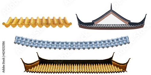 Mockup collection set chinese style roof