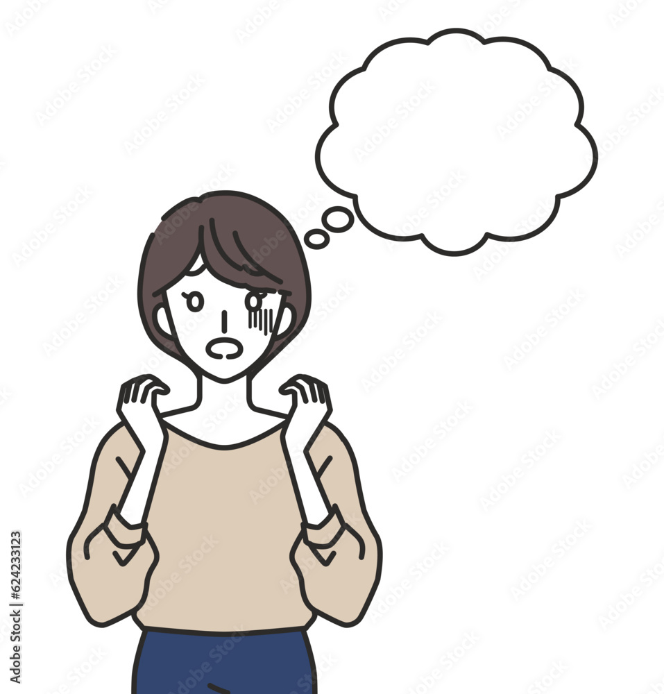 Obraz premium 何かに怯える女性