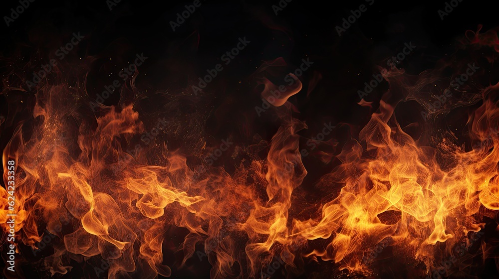 Fire texture on a black background Fire texture on a black background
