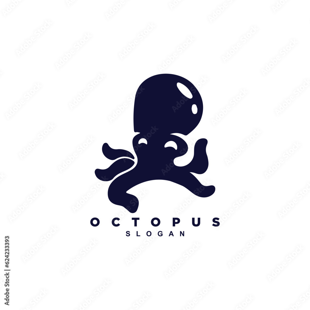 Cute ocean octopus logo design vector illustration Cute ocean octopus logo design vector illustration