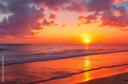 A beautiful sunset beach