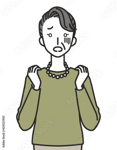 怯えるシニア女性