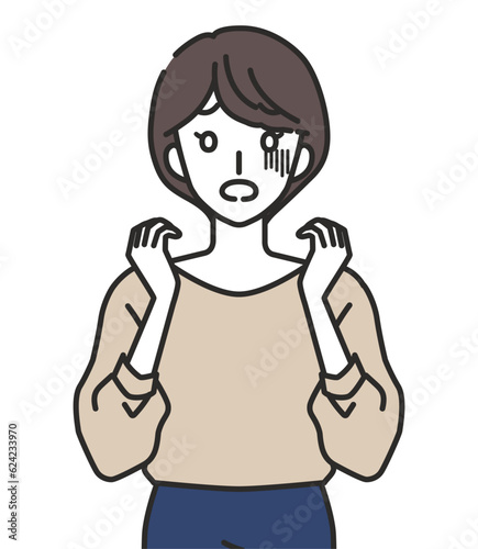 怯える女性