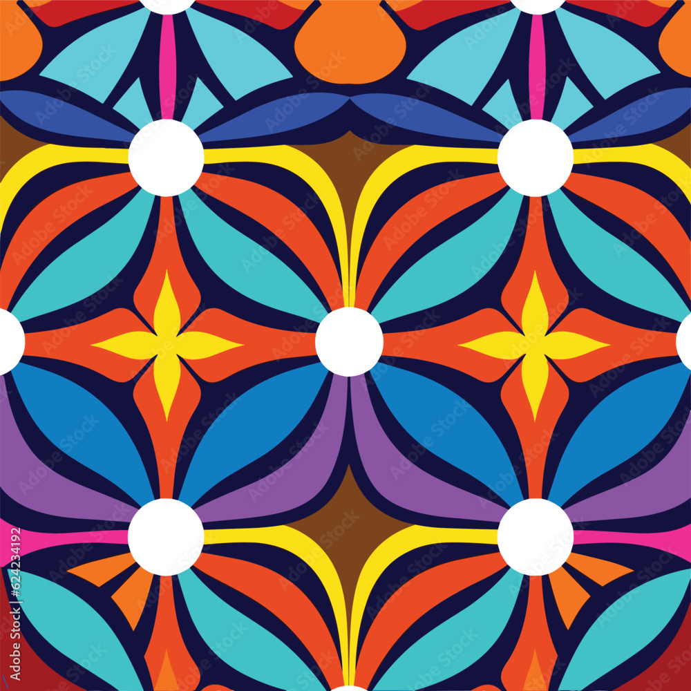 Retro 70s Symmetric Pattern: Vector Illustration Design for Nostalgic Projects