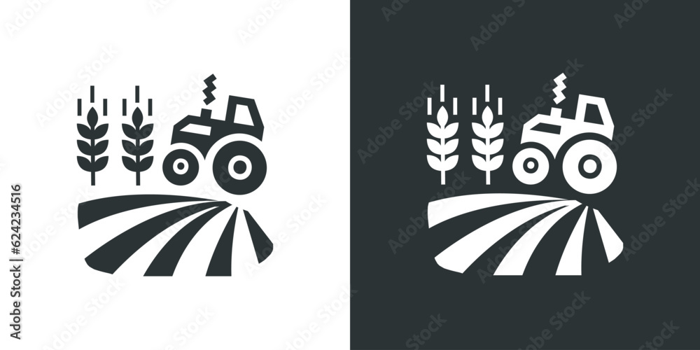 Fototapeta premium Farm Field Landsape Icon