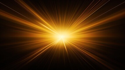 Glowing sun rays on black background 