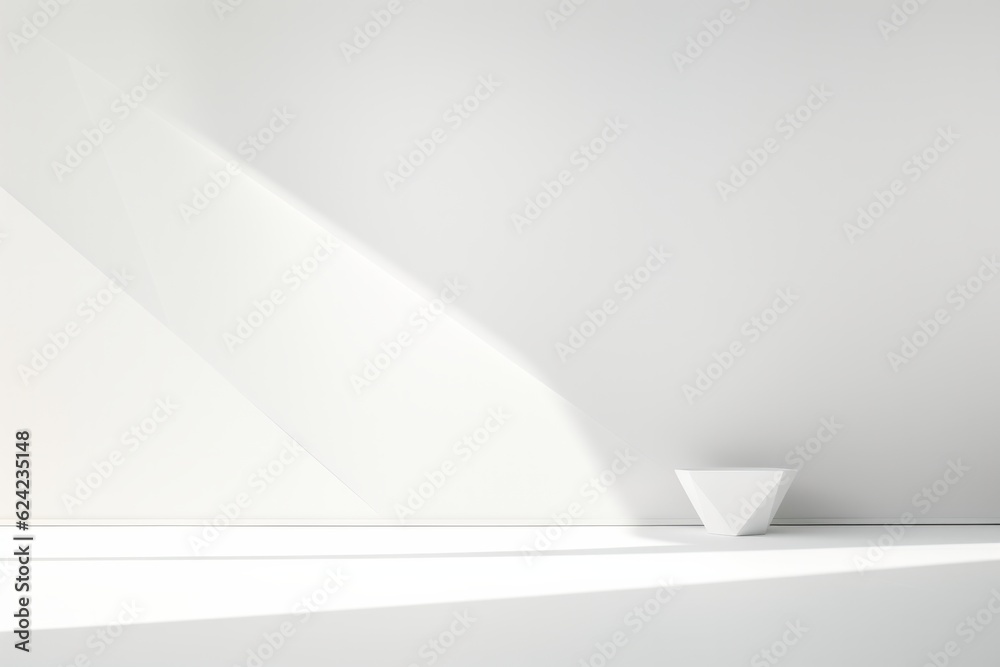 Modern Office: Dynamic Diagonals in a White Backdrop with Geometric Shapes, Generative AI Modern Office: Dynamic Diagonals in a White Backdrop with Geometric Shapes, Generative AI