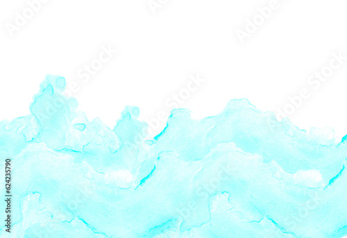 Watercolor wave patterns and light blue splashes. Motion backdrop and copy space above and below.