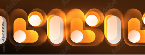 Neon circle abstract background. Template for wallpaper, banner, presentation, background