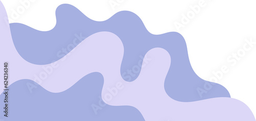 blue cream wavy corner. fluid corner illustration
