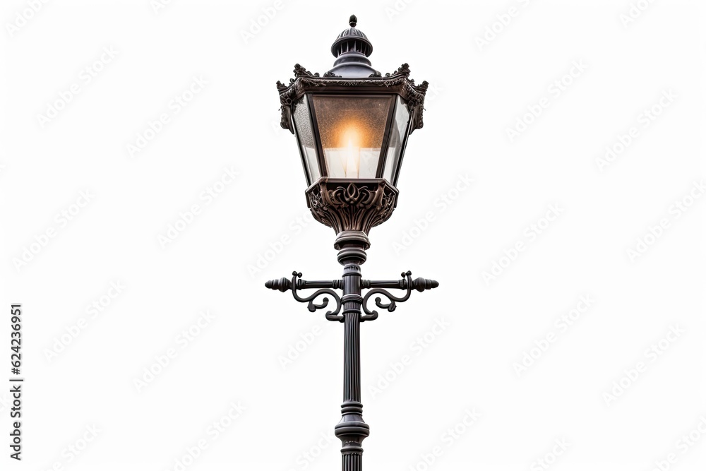 Old street light isolated white background Old street light isolated white background