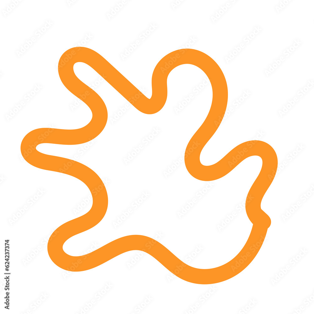 Orange Outline Abstract Shapes 