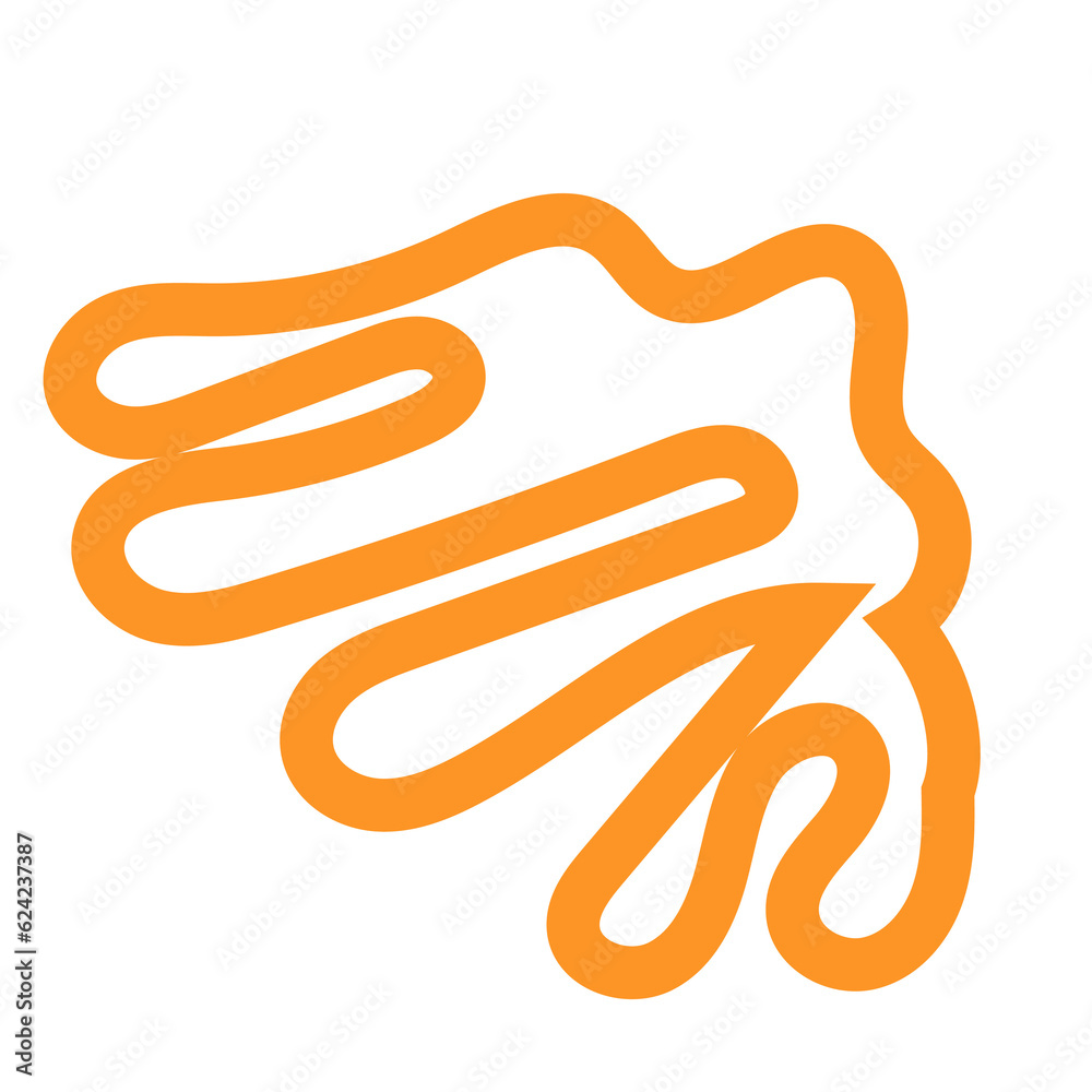 Orange Outline Abstract Shapes 