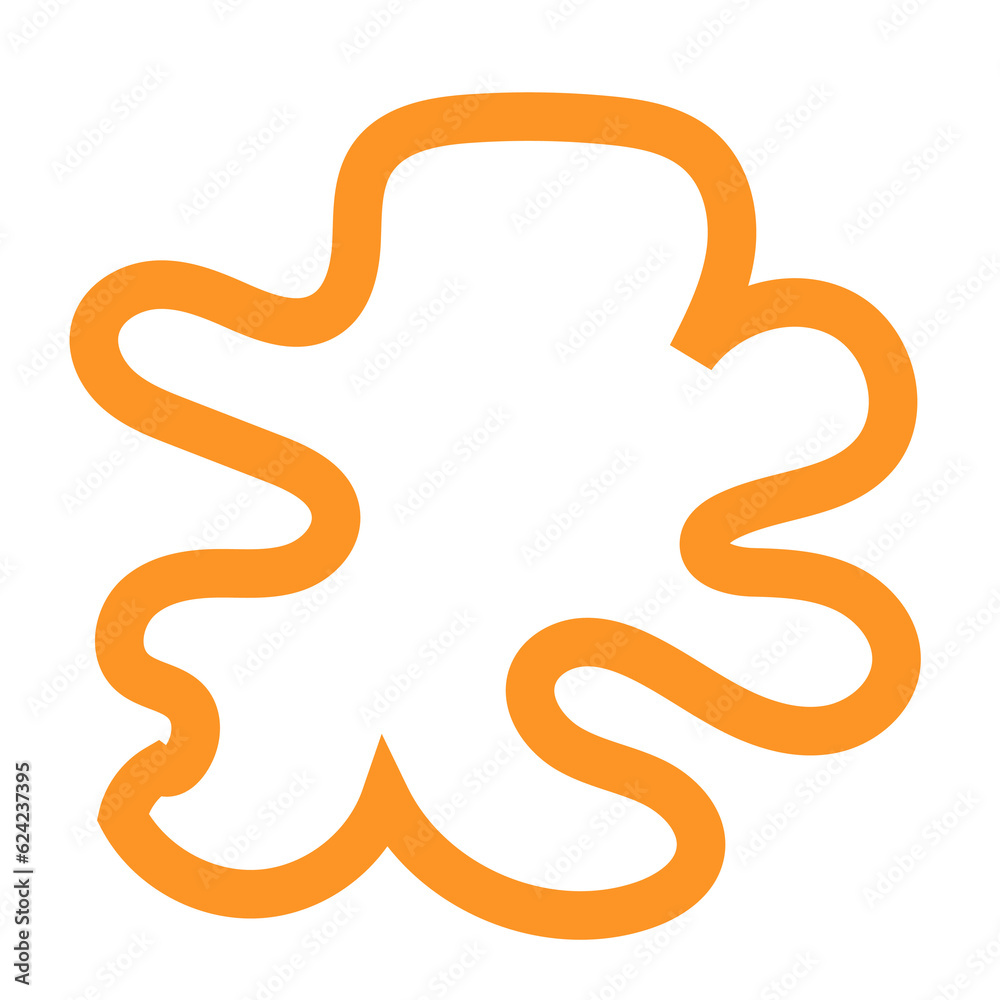 Fototapeta premium Orange Outline Abstract Shapes 