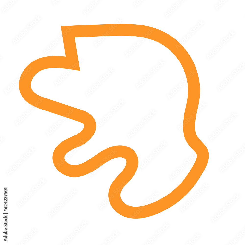 Fototapeta premium Orange Outline Abstract Shapes 