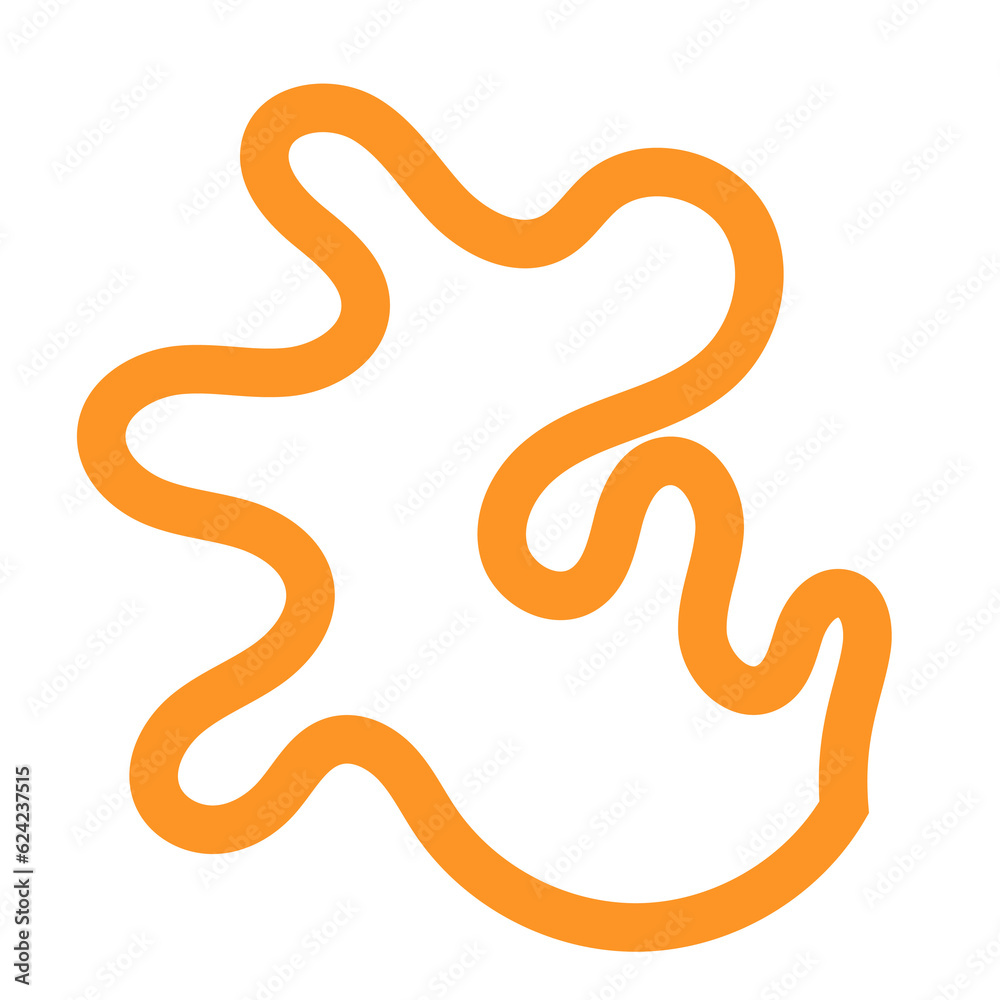 Fototapeta premium Orange Outline Abstract Shapes 