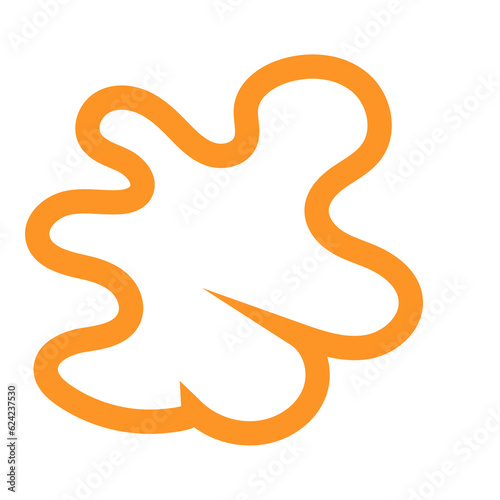 Orange Outline Abstract Shapes 