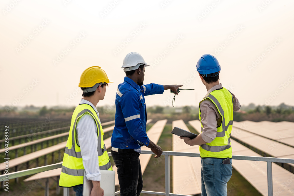 Professional engineer work to maintenance of photovoltaic panel system. Professional engineer work to maintenance of photovoltaic panel system.