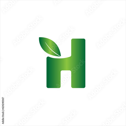 Logo letter h vector green. Healthy Green vector ilustrasi desain logo.