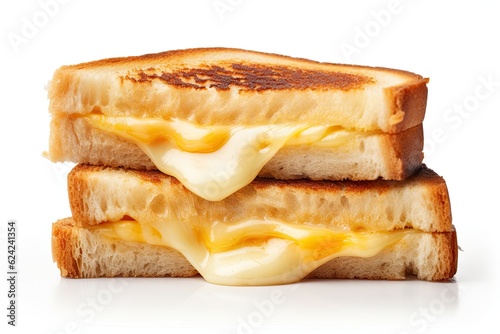 Print op canvas Toast sandwich with cheese isolated on white