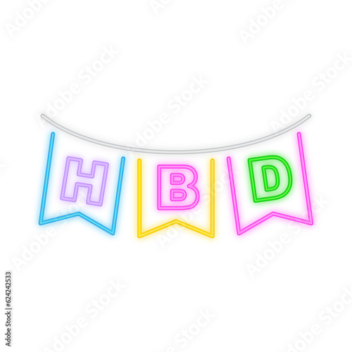 Party Happy Birthday Flag Neon Signboard