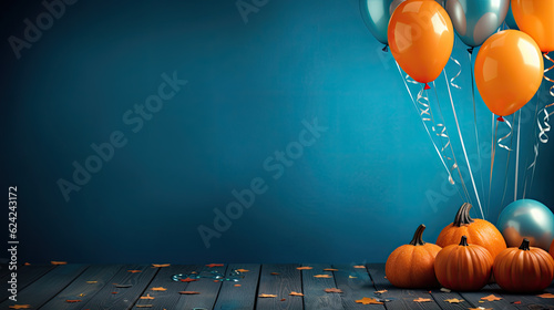 halloween background with pumpkins and balloons © ColureME