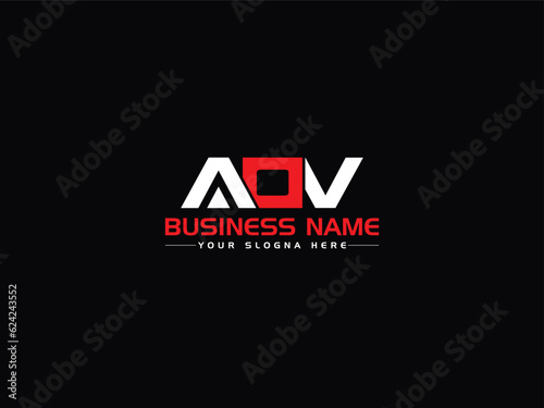 Creative AOV Logo Stock Vector Illustration photo