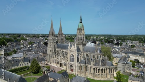 Bayeux cathedral France slow panning drone, aerial 4K footage
Cathedral Basilica of Our Lady of Bayeux, photo